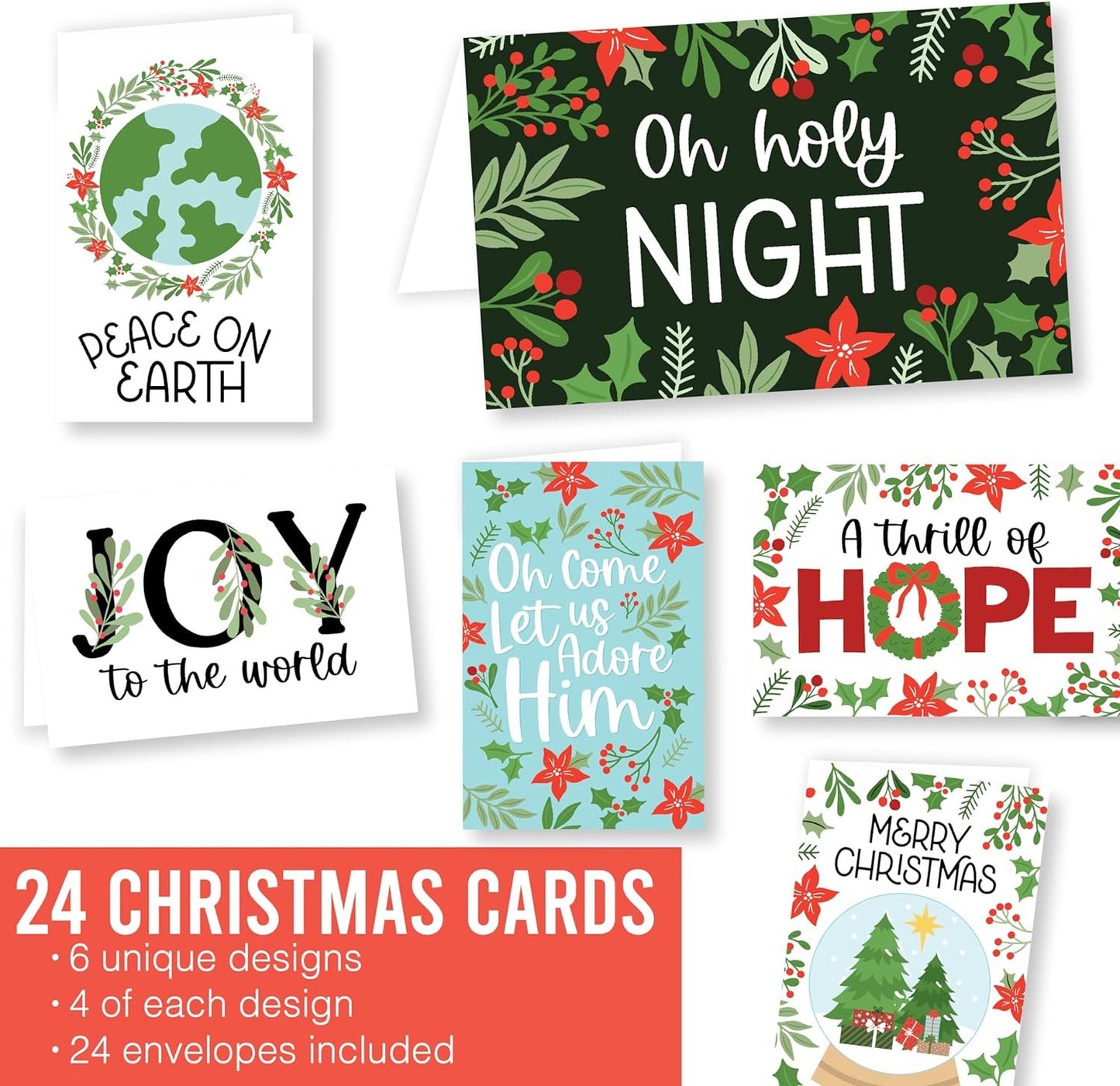 Winter Greenery Folded Christmas Cards