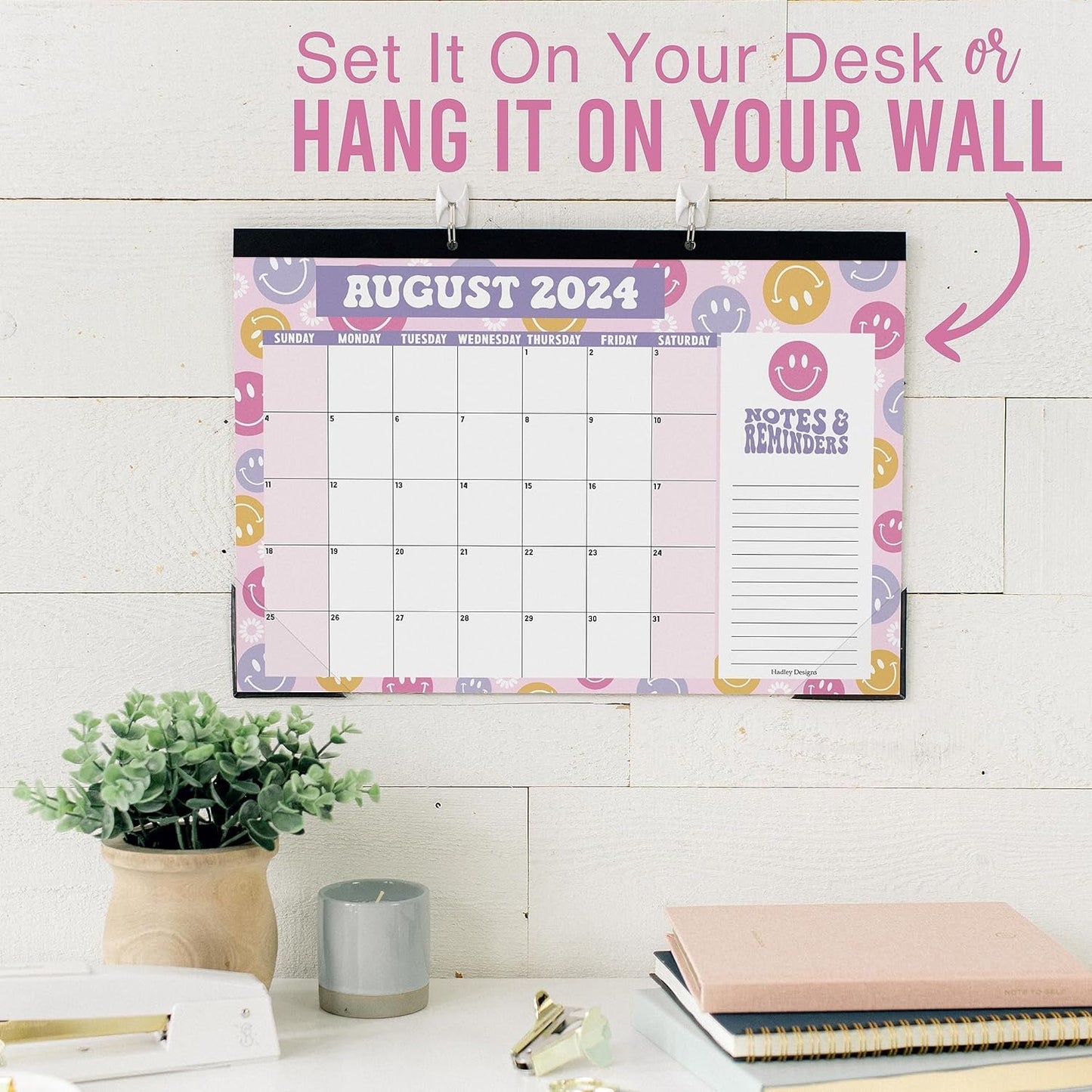 Retro Large Desk Calendar 2024-2025 - Desk Calender 2024 Monthly, Desktop Calendar 2024-2025, Desk Planner 2024 Calendar Desk, Desk Calander 2024 Large, Office Calendar, Desk Pad Calendar 2024