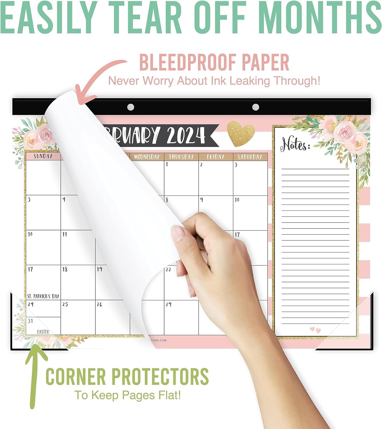 Pink Large Desk Calendar 2024-2025 - Desk Calender 2024 Monthly, Desktop Calendar 2024-2025, Desk Planner 2024 Calendar Desk, Desk Calander 2024 Large, Office Calendar, Desk Pad Calendar 2024
