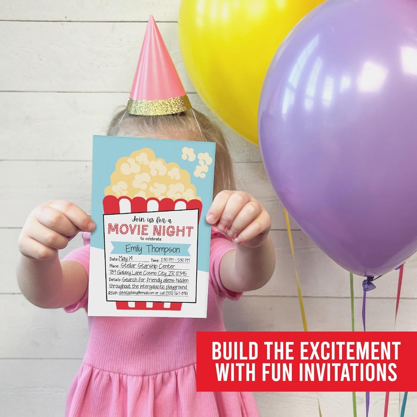 15 Movie Night Birthday Invitations Girl - Kids Birthday Invitations Boy, VIP Birthday Party Invitations For Boys, Birthday Invites For Boy, Outdoor Movie Night Birthday Invitation Cards, Party Invite