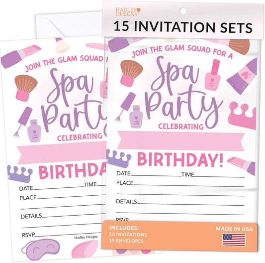 15 Glam Spa Birthday Invitations Girl - Kids Spa Birthday Party Invitations For Girls, Glam Invitations For Birthday Party Invitation Girl, Birthday Invitation Cards, Kids Birthday Invitations Girl