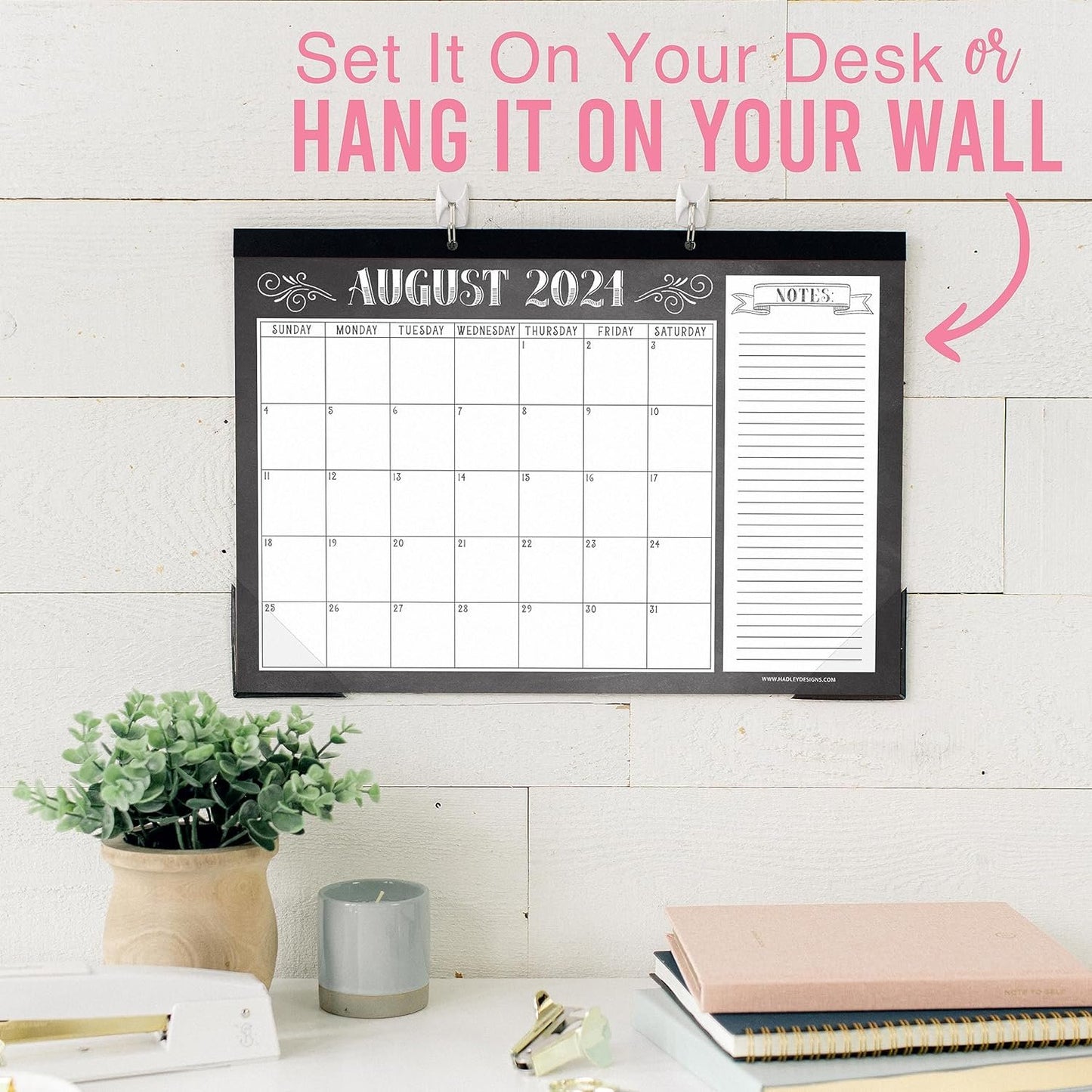 Chalkboard Large Desk Calendar 2024-2025 - Desk Calender 2024 Monthly, Desktop Calendar 2024-2025, Desk Planner 2024 Calendar Desk, Desk Calander 2024 Large, Office Calendar, Desk Pad Calendar 2024