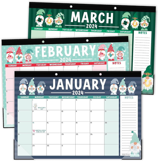 Gnome Large Desk Calendar 2024-2025 - Desk Calender 2024 Monthly, Desktop Calendar 2024-2025, Desk Planner 2024 Calendar Desk, Desk Calander 2024 Large, Office Calendar, Desk Pad Calendar 2024