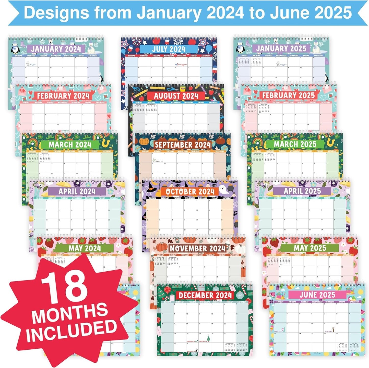 Doodle Small Desk Calendar 2024 Standing Flip - Small Desktop Calendar 2024-2025, Small Stand Up Desk Calendar 2024, Desk Flip Calendar 2024, Standing Desk Calendar 2024-2025, Flip Calendar For Desk