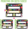 Colorful Icons on Chalk Back to School Signs