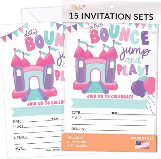 15 Bounce House Birthday Invitations Girl - Bounce House Birthday Party Invitations For Girls, Jump Invitations For Birthday Party Invitation Girl, Invitation Cards Birthday, Kids Birthday Invitations