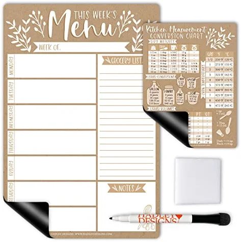 Rustic Kraft Magnetic Meal Planner