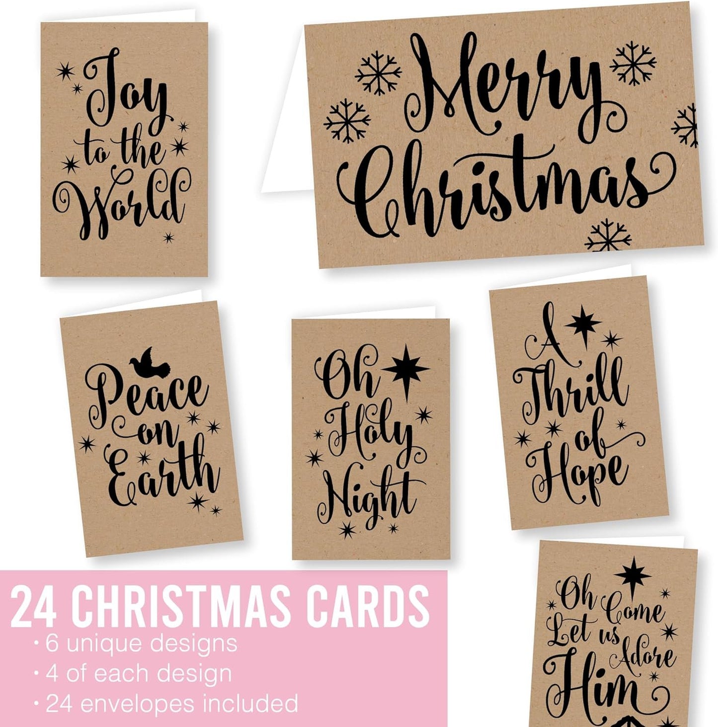 Kraft Folded Christmas Cards