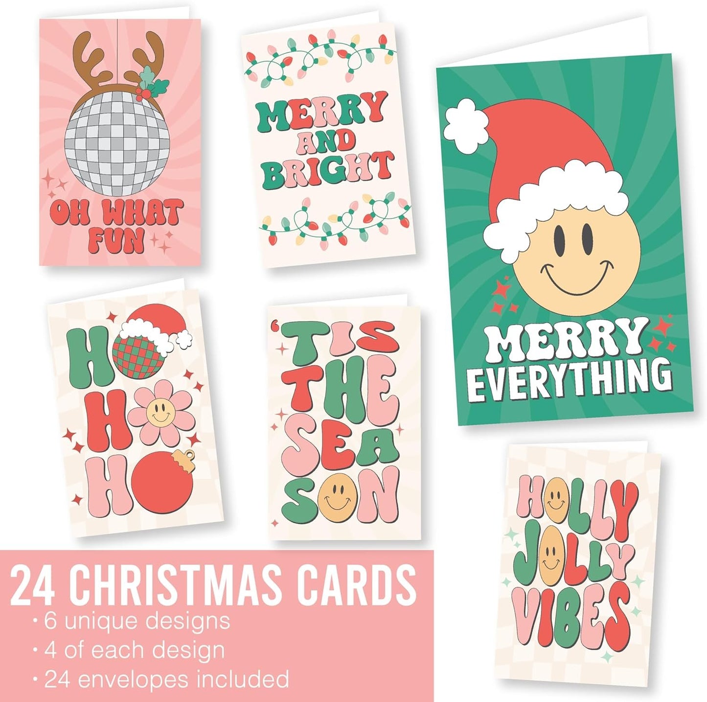 Retro Folded Christmas Cards