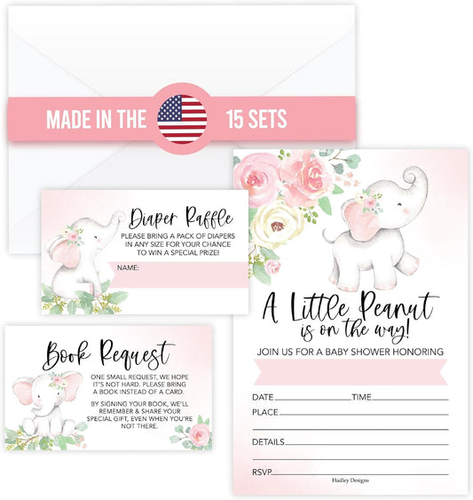 15 Elephant Baby Shower Invitations For Girl - Baby Girl Baby Shower Invites For Girl Baby Shower Invitations, Baby Girl Shower Invitations, Invitations For Baby Shower Girl, Baby Invitations