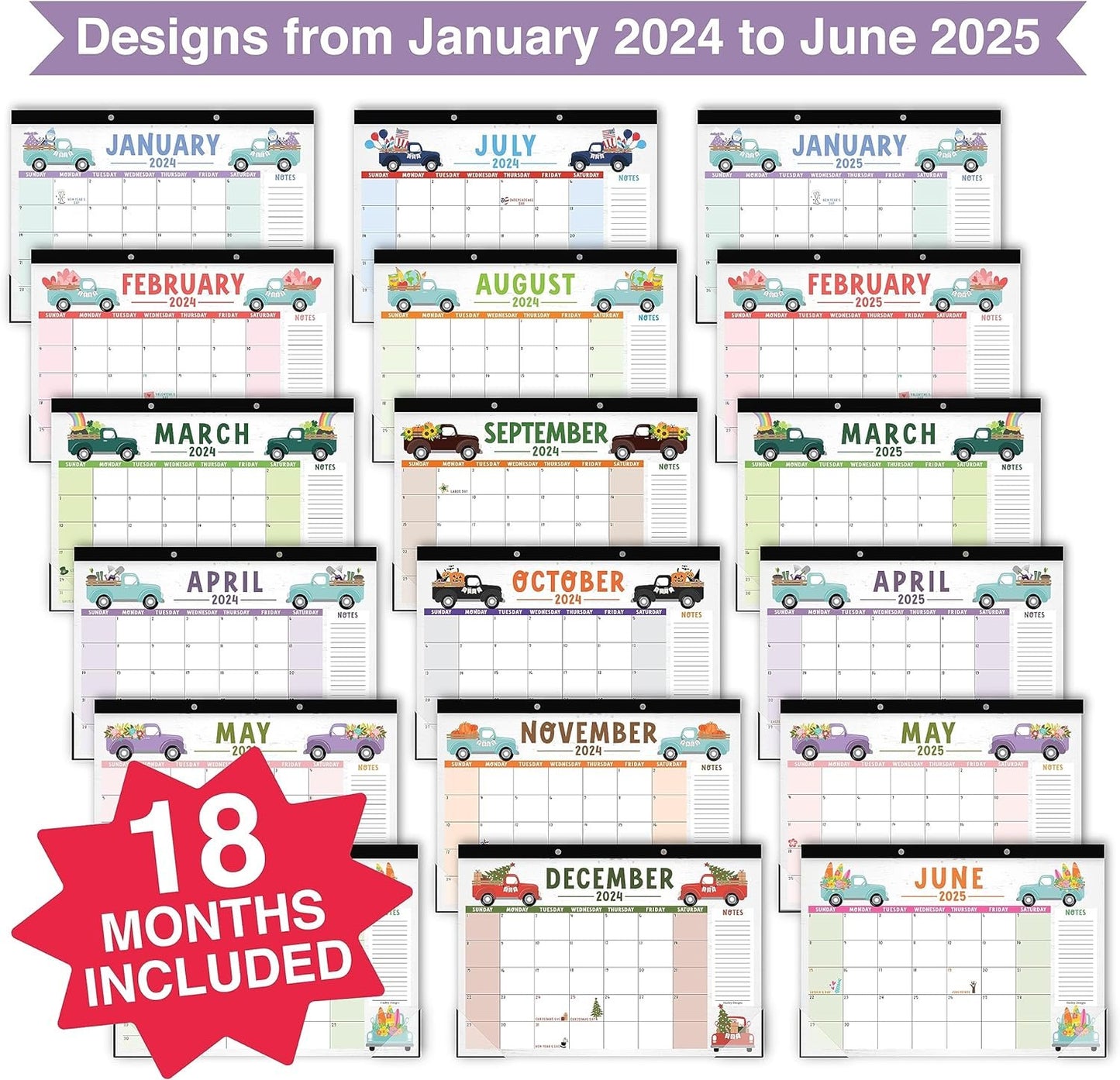 Doodle Large Desk Calendar 2024-2025 - Desk Calender 2024 Monthly, Desktop Calendar 2024-2025, Desk Planner 2024 Calendar Desk, Desk Calander 2024 Large, Office Calendar, Desk Pad Calendar 2024