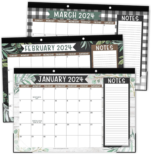 Farmhouse Large Desk Calendar 2024-2025 - Desk Calender 2024 Monthly, Desktop Calendar 2024-2025, Desk Planner 2024 Calendar Desk, Desk Calander 2024 Large, Office Calendar, Desk Pad Calendar 2024