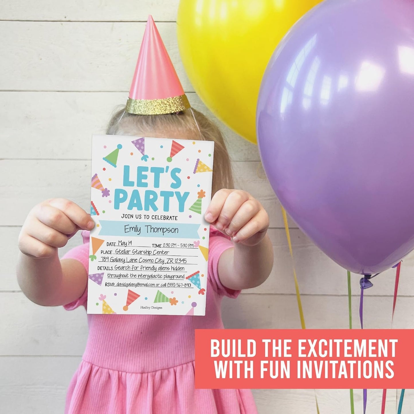 Balloon Doodle Kids' Party Invitation