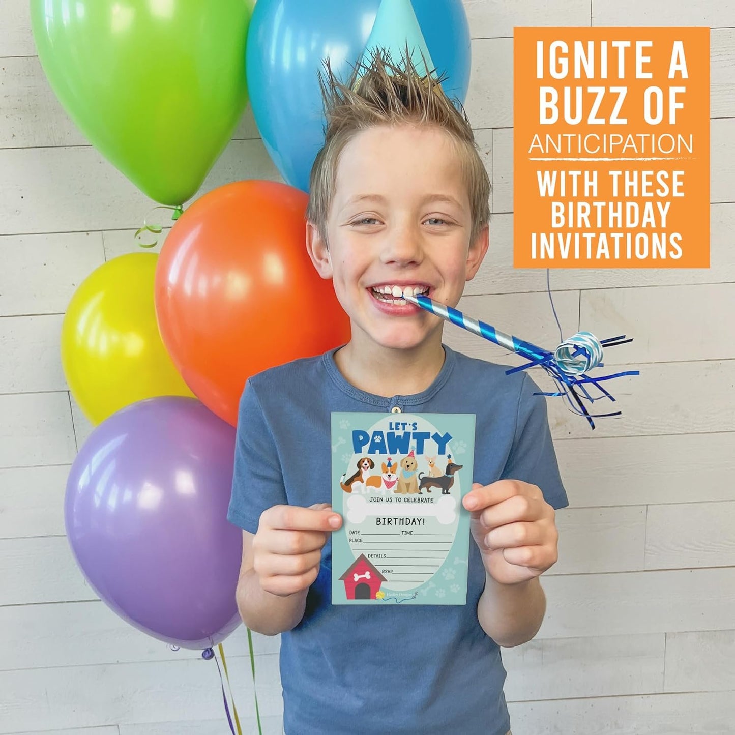 Dogs Boy Kids' Party Invitation