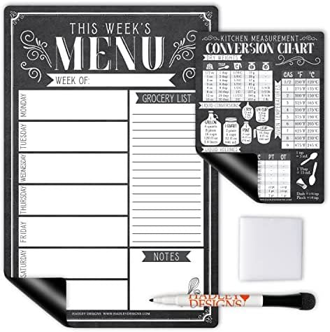 Black and White Magnetic Meal Planner