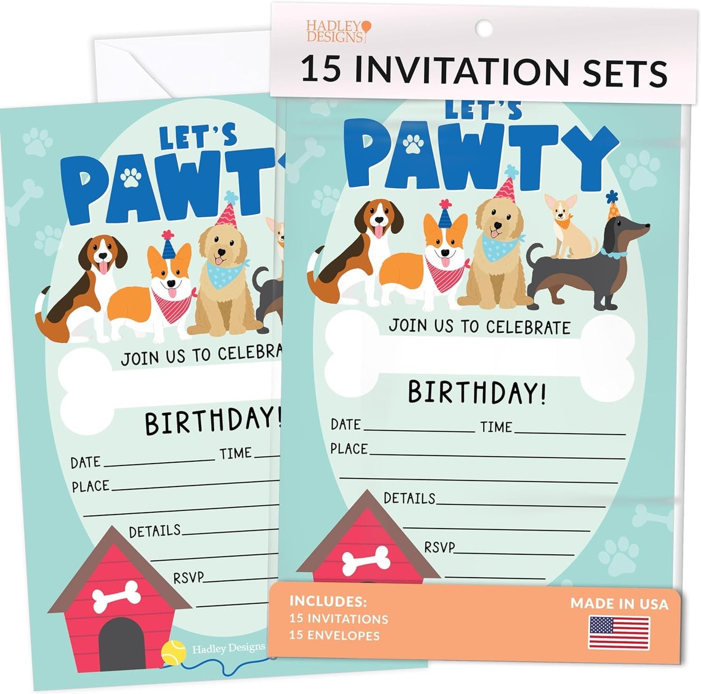 Dogs Boy Kids' Party Invitation