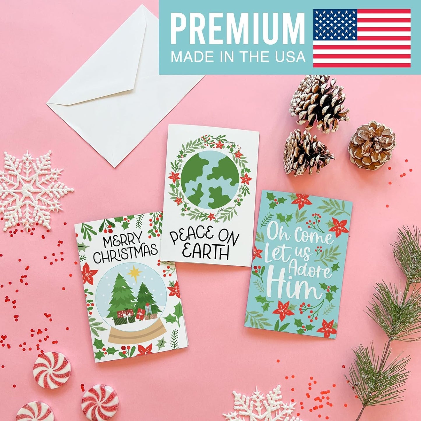 Winter Greenery Folded Christmas Cards