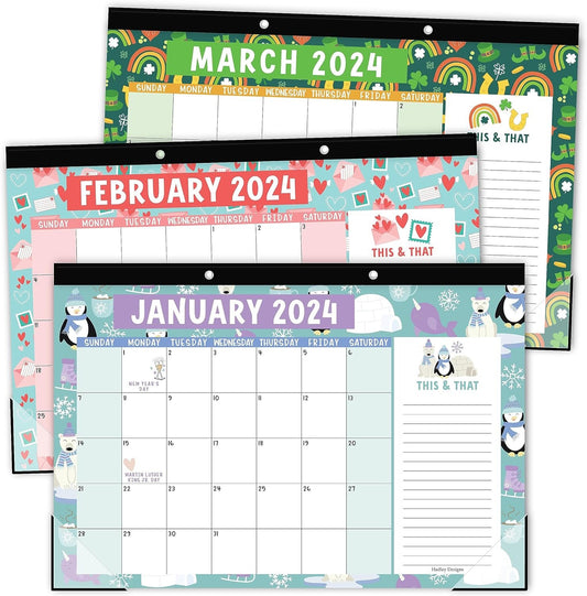 Doodle Large Desk Calendar 2024-2025 - Desk Calender 2024 Monthly, Desktop Calendar 2024-2025, Desk Planner 2024 Calendar Desk, Desk Calander 2024 Large, Office Calendar, Desk Pad Calendar 2024