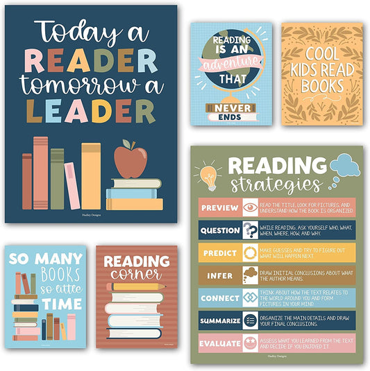Colorful Pastel Black & White Chalk Reading Motivational Posters