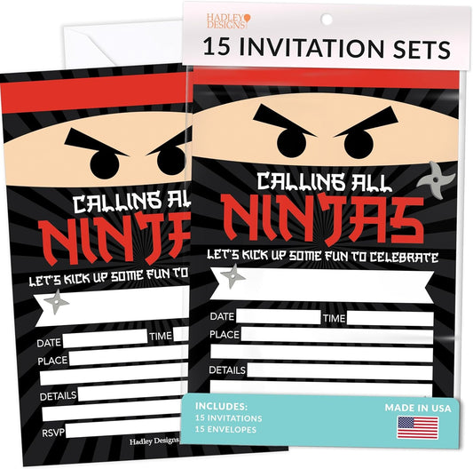 15 Ninja Birthday Invitations For Boys - Karate Birthday Invites For Boy, Ninja Birthday Party Invitations For Boys Birthday Invitations, Boy Birthday Invitations Boy, Invitations For Birthday Party