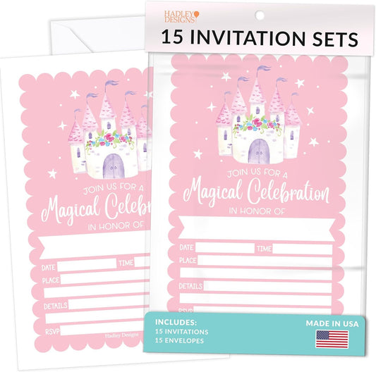 15 Princess Birthday Invitations Girl - Princess Birthday Party Invitations For Girls, Crown Invitations For Birthday Party Invitation Girl, Invitation Cards, Kids Birthday Invitations Girl Castle