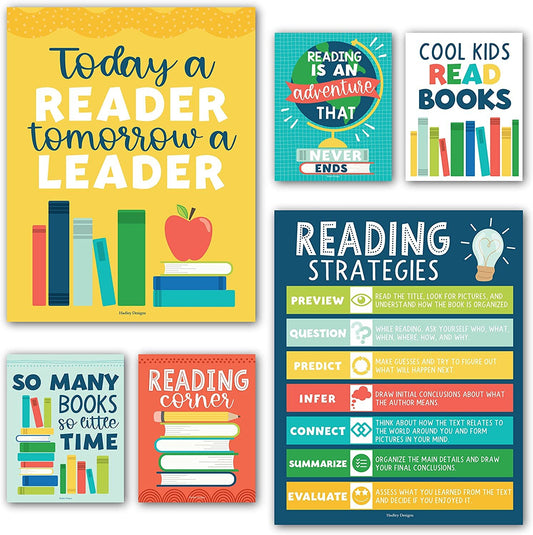 Colorful Bright Black & White Chalk Reading Motivational Posters