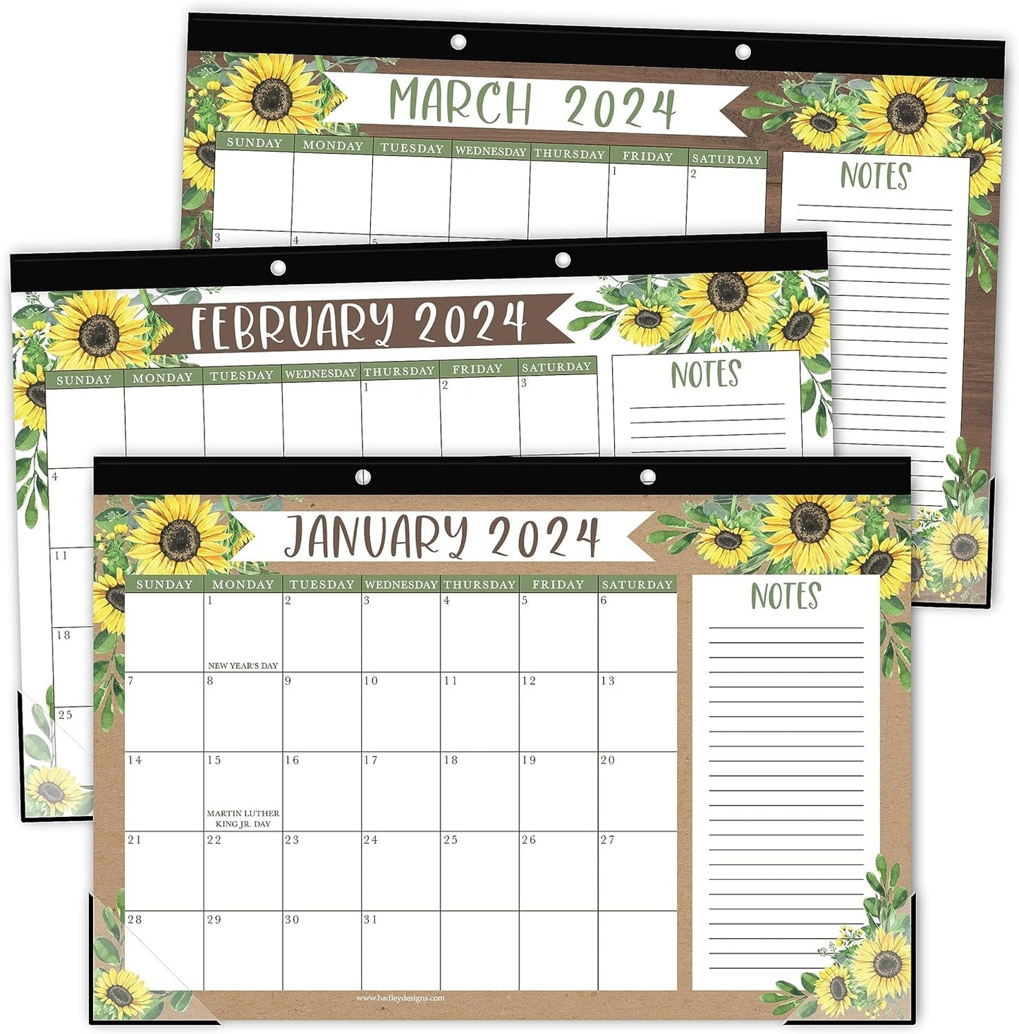 Sunflower Large Desk Calendar 2024-2025 - Desk Calender 2024 Monthly, Desktop Calendar 2024-2025, Desk Planner 2024 Calendar Desk, Desk Calander 2024 Large, Office Calendar, Desk Pad Calendar 2024